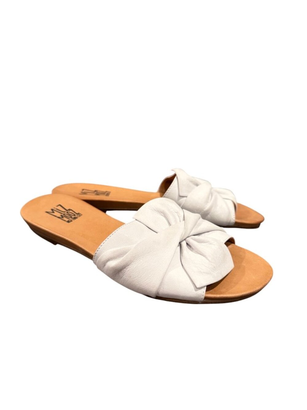 Miz Mooz White Leather Knot Slide Mules Women’s EU 40 US 9–9.5 Minimalist Sandal